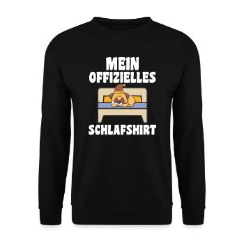 Schlafanzug Mops Mops-Liebhaber Geschenk - Unisex Pullover - Schwarz - Vorne - Alina (178cm) & Michal (187cm)