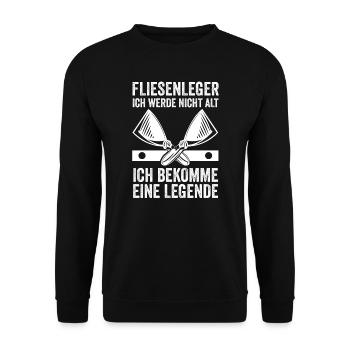 Fliesenleger Beruf Plattenleger Geschenk - Unisex Pullover - Schwarz - Vorne - Alina (178cm) & Michal (187cm)