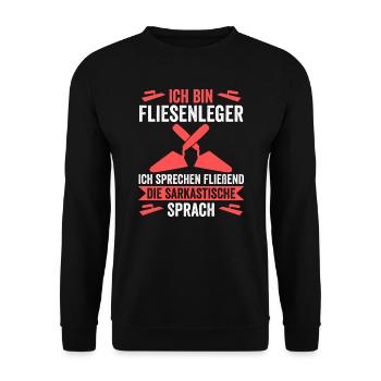 Fliesenleger Beruf Plattenleger Geschenk - Unisex Pullover - Schwarz - Vorne - Alina (178cm) & Michal (187cm)