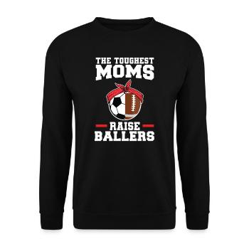 baller fussball baller Geschenk - Unisex Pullover - Schwarz - Vorne - Alina (178cm) & Michal (187cm)