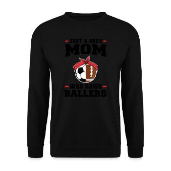 baller fussball baller Geschenk - Unisex Pullover - Schwarz - Vorne - Alina (178cm) & Michal (187cm)