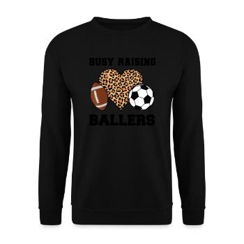 baller fussball baller Geschenk - Unisex Pullover - Schwarz - Vorne - Alina (178cm) & Michal (187cm)