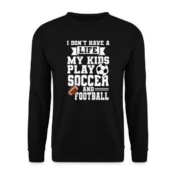 baller fussball baller Geschenk - Unisex Pullover - Schwarz - Vorne - Alina (178cm) & Michal (187cm)