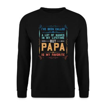 papa Vatertag papa Geschenk - Unisex Pullover - Schwarz - Vorne - Alina (178cm) & Michal (187cm)