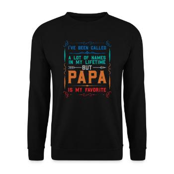 papa Vatertag papa Geschenk - Unisex Pullover - Schwarz - Vorne - Alina (178cm) & Michal (187cm)