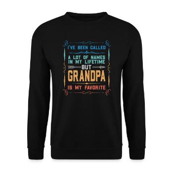 Opa Vatertag Opa Geschenk - Unisex Pullover - Schwarz - Vorne - Alina (178cm) & Michal (187cm)