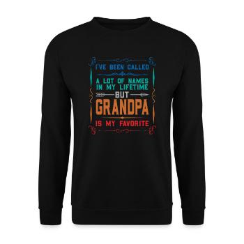Opa Vatertag Opa Geschenk - Unisex Pullover - Schwarz - Vorne - Alina (178cm) & Michal (187cm)