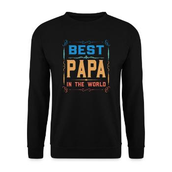 papa Vatertag papa Geschenk - Unisex Pullover - Schwarz - Vorne - Alina (178cm) & Michal (187cm)