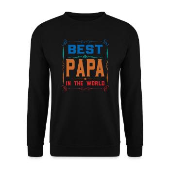 papa Vatertag papa Geschenk - Unisex Pullover - Schwarz - Vorne - Alina (178cm) & Michal (187cm)