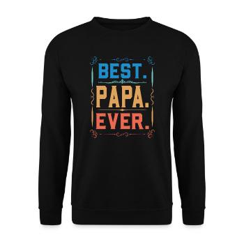 papa Vatertag papa Geschenk - Unisex Pullover - Schwarz - Vorne - Alina (178cm) & Michal (187cm)