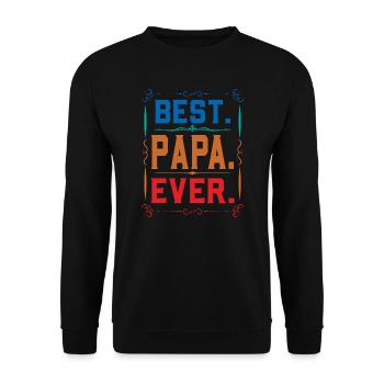 papa Vatertag papa Geschenk - Unisex Pullover - Schwarz - Vorne - Alina (178cm) & Michal (187cm)