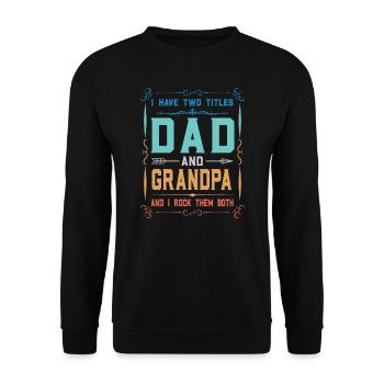 Opa Vatertag Opa Geschenk - Unisex Pullover - Schwarz - Vorne - Alina (178cm) & Michal (187cm)