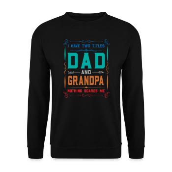 Opa Vatertag Opa Geschenk - Unisex Pullover - Schwarz - Vorne - Alina (178cm) & Michal (187cm)