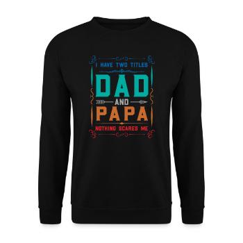 papa Vatertag papa Geschenk - Unisex Pullover - Schwarz - Vorne - Alina (178cm) & Michal (187cm)