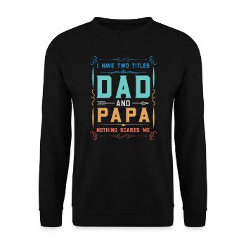 papa Vatertag papa Geschenk - Unisex Pullover - Schwarz - Vorne - Alina (178cm) & Michal (187cm)