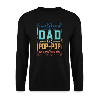 pop-pop Vatertag pop-pop Geschenk - Unisex Pullover - Schwarz - Vorne - Alina (178cm) & Michal (187cm)