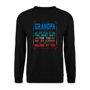 Opa Vatertag Opa Geschenk - Unisex Pullover - Schwarz - Vorne - Alina (178cm) & Michal (187cm)