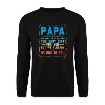 papa Vatertag papa Geschenk - Unisex Pullover - Schwarz - Vorne - Alina (178cm) & Michal (187cm)