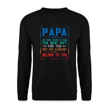 papa Vatertag papa Geschenk - Unisex Pullover - Schwarz - Vorne - Alina (178cm) & Michal (187cm)