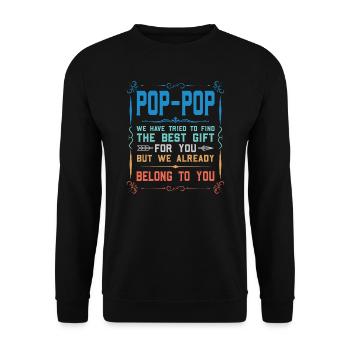 pop-pop Vatertag pop-pop Geschenk - Unisex Pullover - Schwarz - Vorne - Alina (178cm) & Michal (187cm)