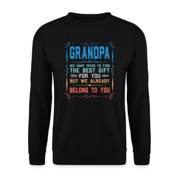 Opa Vatertag Opa Geschenk - Unisex Pullover - Schwarz - Vorne - Alina (178cm) & Michal (187cm)