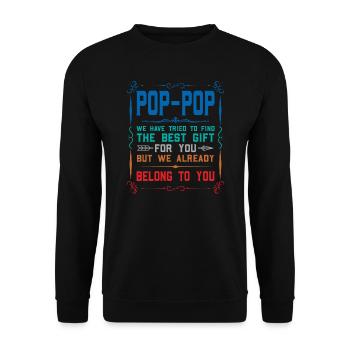 pop-pop Vatertag pop-pop Geschenk - Unisex Pullover - Schwarz - Vorne - Alina (178cm) & Michal (187cm)