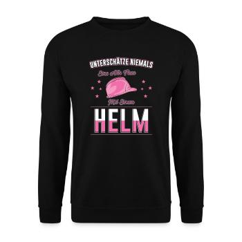 Baustelle Frau Bauherrin Geschenk - Unisex Pullover - Schwarz - Vorne - Alina (178cm) & Michal (187cm)