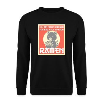 Ramen Japan Japanisch Geschenk - Unisex Pullover - Schwarz - Vorne - Alina (178cm) & Michal (187cm)