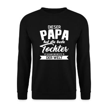 Papa & Tochter Familie Tochter Geschenk - Unisex Pullover - Schwarz - Vorne - Alina (178cm) & Michal (187cm)