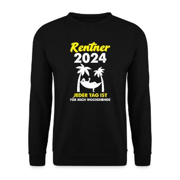 Rentner 2024 Rente Rente 2024 Geschenk - Unisex Pullover - Schwarz - Vorne - Alina (178cm) & Michal (187cm)