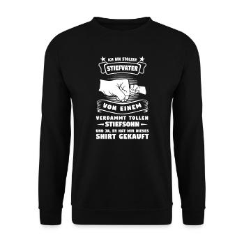 Stiefvater Stiefsohn Stiefsohn Geschenk - Unisex Pullover - Schwarz - Vorne - Alina (178cm) & Michal (187cm)
