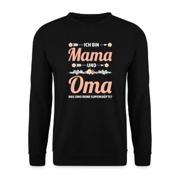 Mama & Oma Familie Mutter Geschenk - Unisex Pullover - Schwarz - Vorne - Alina (178cm) & Michal (187cm)