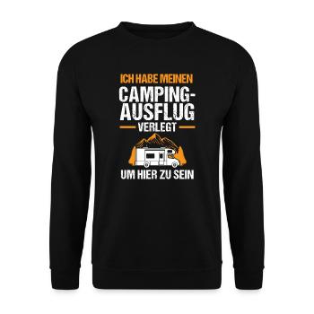 Campen Camping Camping-Liebhaber Geschenk - Unisex Pullover - Schwarz - Vorne - Alina (178cm) & Michal (187cm)