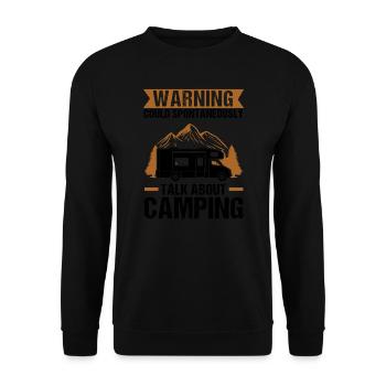 Campen Camping Camping-Liebhaber Geschenk - Unisex Pullover - Schwarz - Vorne - Alina (178cm) & Michal (187cm)