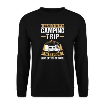 Campen Camping Camper Geschenk - Unisex Pullover - Schwarz - Vorne - Alina (178cm) & Michal (187cm)