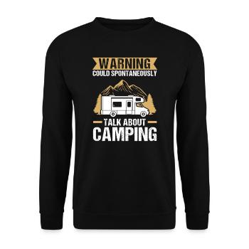 Campen Camping Campingplatz Geschenk - Unisex Pullover - Schwarz - Vorne - Alina (178cm) & Michal (187cm)