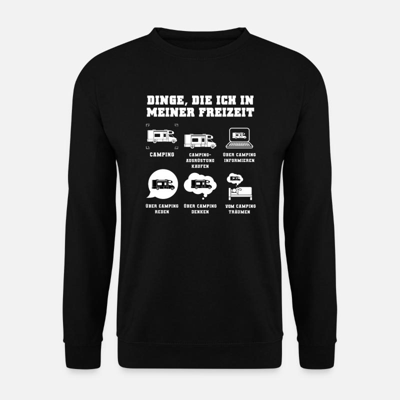 Campen Camping Camper Geschenk - Unisex Pullover - Schwarz