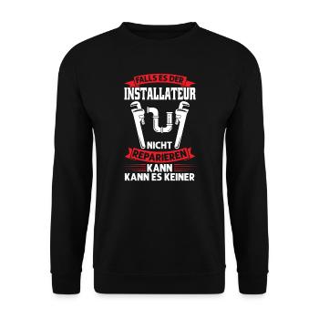 Installateur Beruf Handwerker Geschenk - Unisex Pullover - Schwarz - Vorne - Alina (178cm) & Michal (187cm)