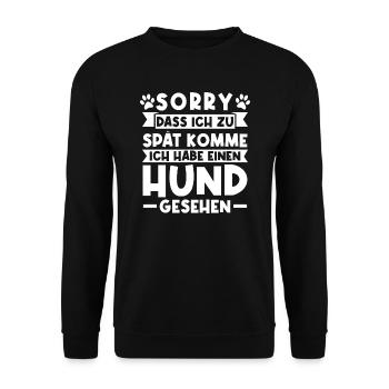 Hund Hunde Haustiere Geschenk - Unisex Pullover - Schwarz - Vorne - Alina (178cm) & Michal (187cm)