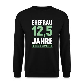 12,5 Jahre Ehe Ehefrau Petersilien Hochzeit Gesche - Unisex Pullover - Schwarz - Vorne - Alina (178cm) & Michal (187cm)
