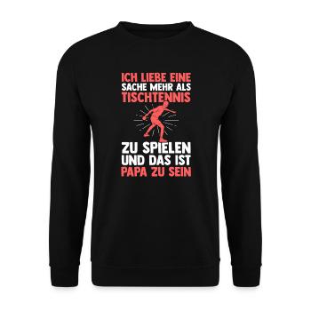 Tischtennis Papa Vater Geschenk - Unisex Pullover - Schwarz - Vorne - Alina (178cm) & Michal (187cm)