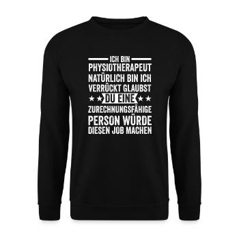 Physiotherapeut Beruf Krankengymnastik Geschenk - Unisex Pullover - Schwarz - Vorne - Alina (178cm) & Michal (187cm)