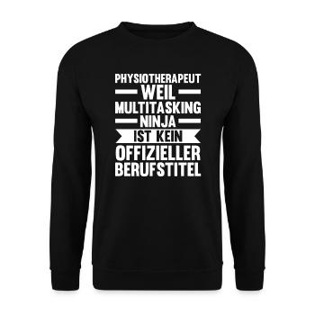 Physiotherapeut Beruf Krankengymnastik Geschenk - Unisex Pullover - Schwarz - Vorne - Alina (178cm) & Michal (187cm)