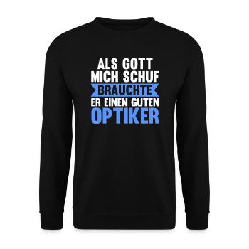 Optiker Beruf Augenoptiker Geschenk - Unisex Pullover - Schwarz - Vorne - Alina (178cm) & Michal (187cm)