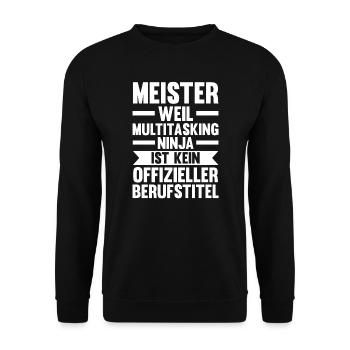 Meister Handwerk Meister Prüfung Geschenk - Unisex Pullover - Schwarz - Vorne - Alina (178cm) & Michal (187cm)