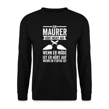 Mauer Beruf Maurermeister Geschenk - Unisex Pullover - Schwarz - Vorne - Alina (178cm) & Michal (187cm)