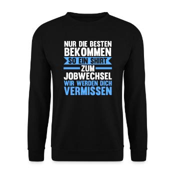 Job Abschied Jobwechsel Mitarbeiter Geschenk - Unisex Pullover - Schwarz - Vorne - Alina (178cm) & Michal (187cm)