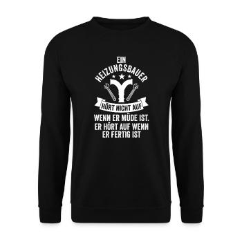 Heizungsbauer Beruf Heizungsinstallateur Geschenk - Unisex Pullover - Schwarz - Vorne - Alina (178cm) & Michal (187cm)