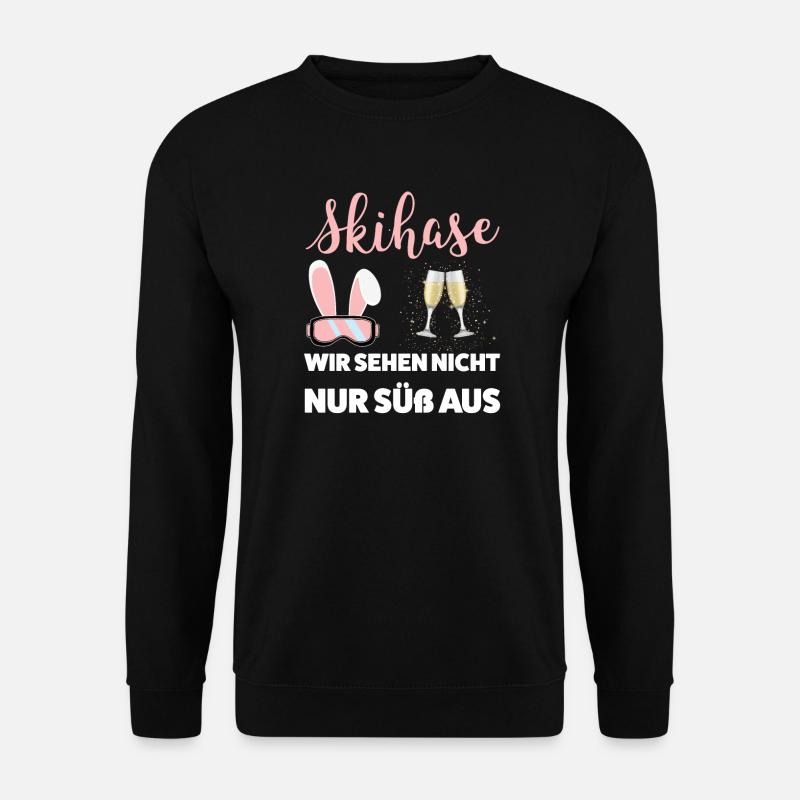 Skihase Apres Ski Skihaserl Geschenk - Unisex Pullover - Schwarz