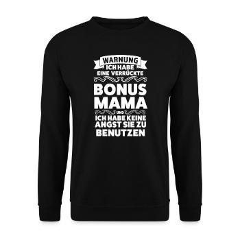Stiefmutter Familie Bonus Mama Geschenk - Unisex Pullover - Schwarz - Vorne - Alina (178cm) & Michal (187cm)